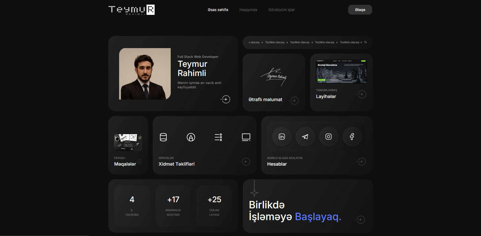 Teymurrahimli.az veb sayt layihəsi - Teymur Rahimli